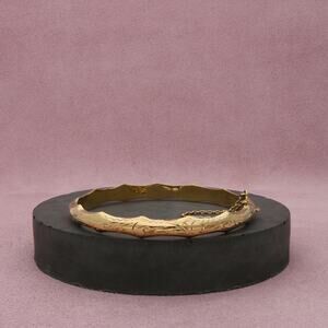 sterling silver gold plated vintage etched stack bangle bracelet size 7.25in